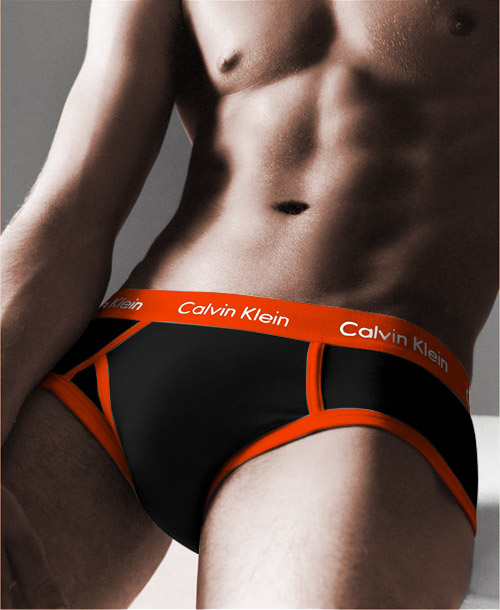 Slips Calvin Klein Hombre 365 Naranja Negro